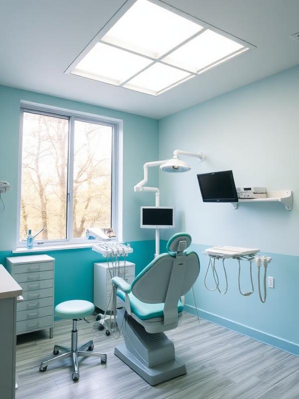Dental operatory with modern chair and equipment